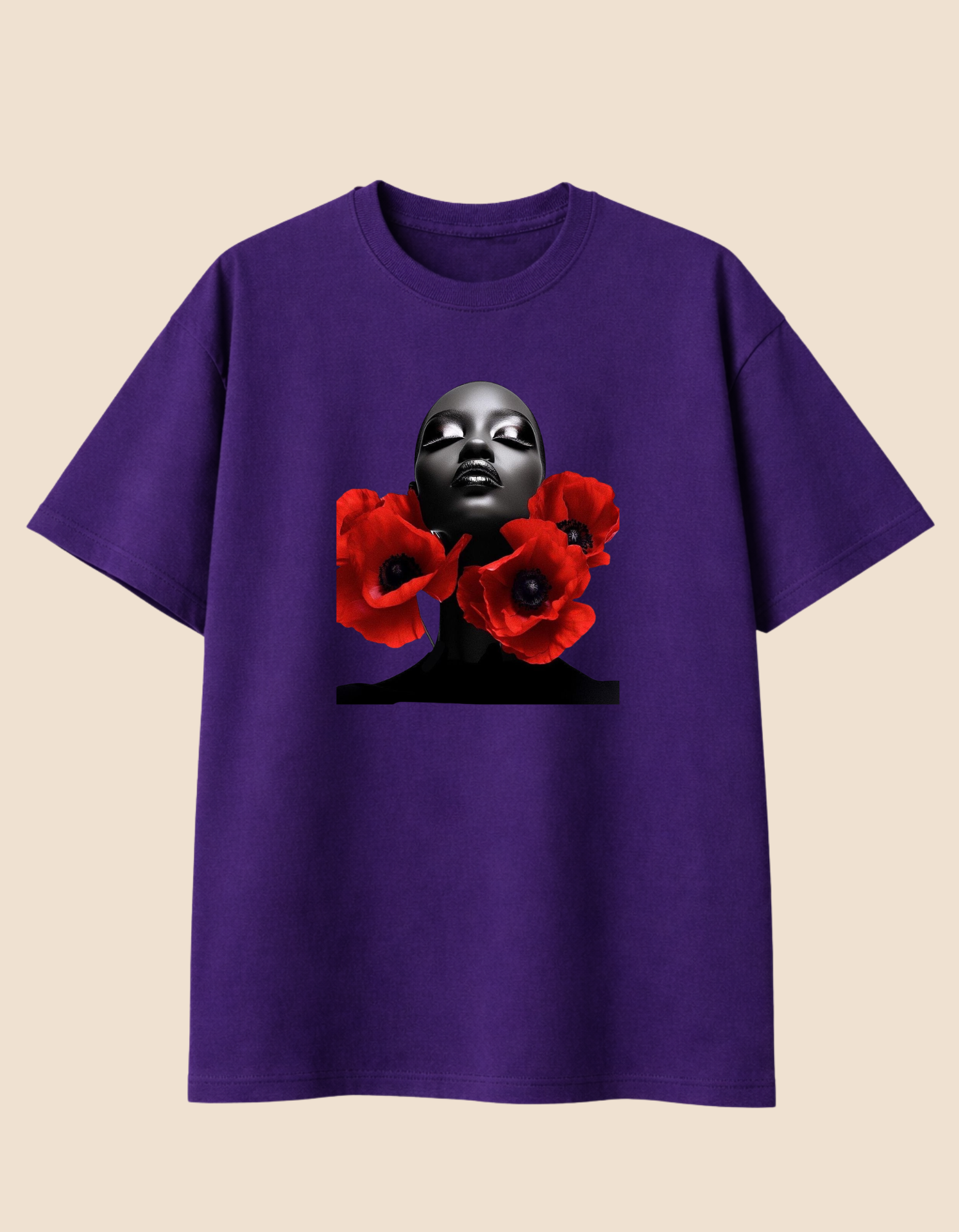 Camiseta Preta em Flor