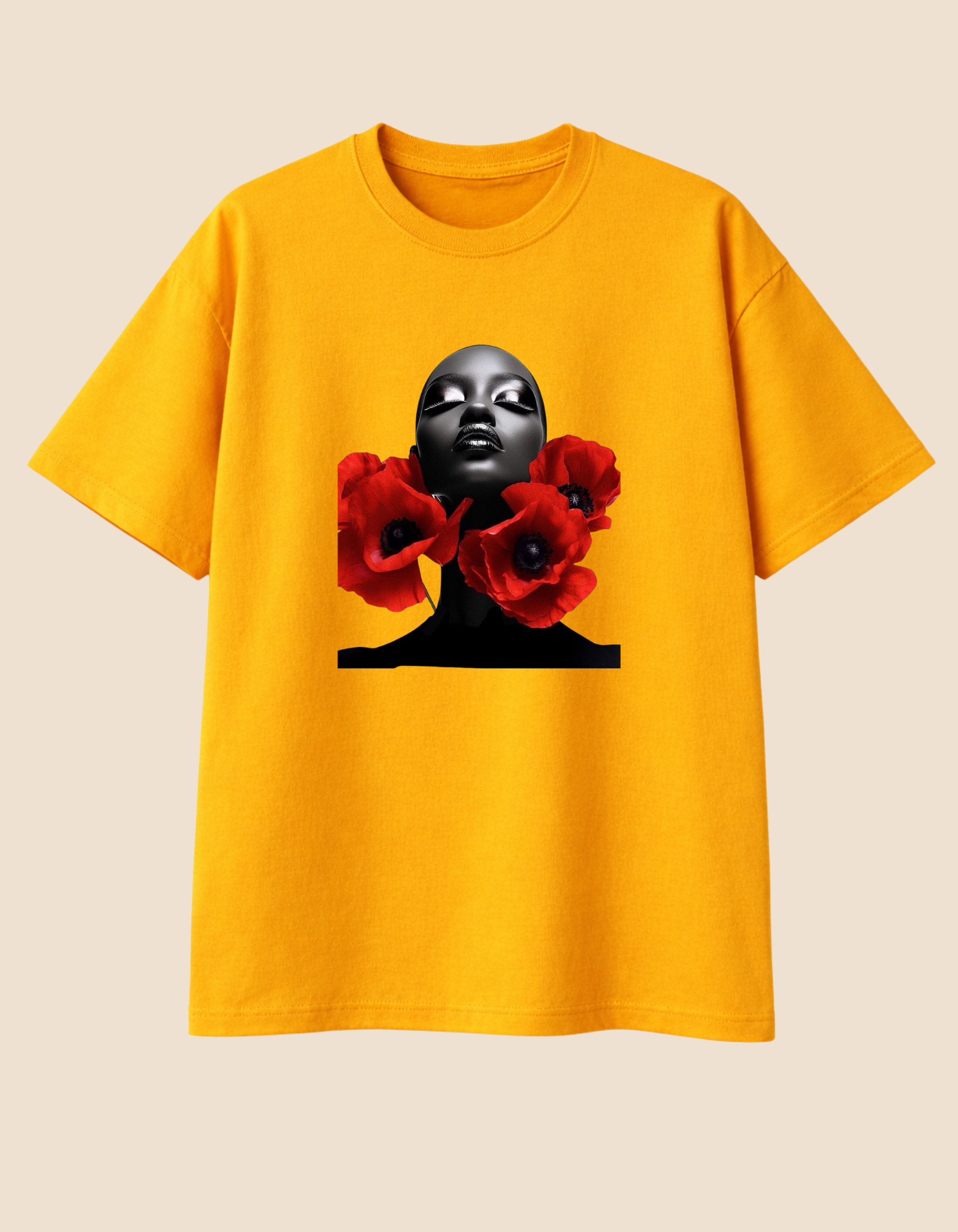 Camiseta Preta em Flor