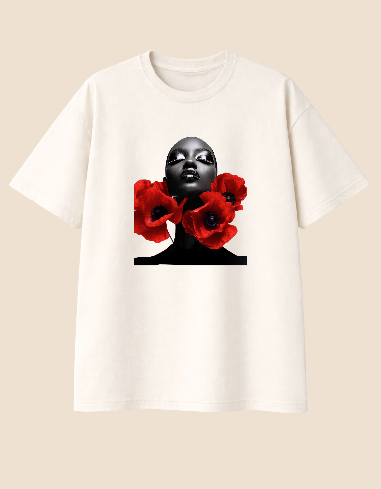 Camiseta Preta em Flor