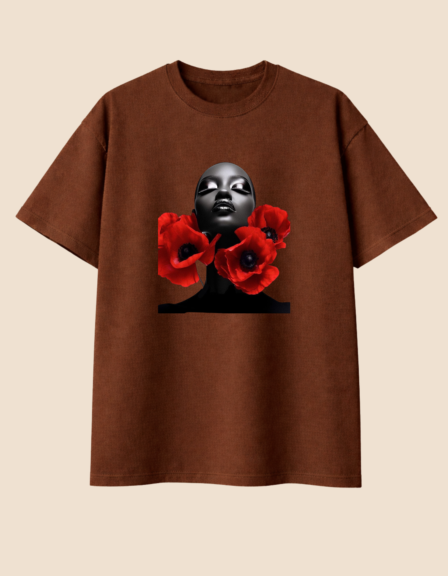 Camiseta Preta em Flor