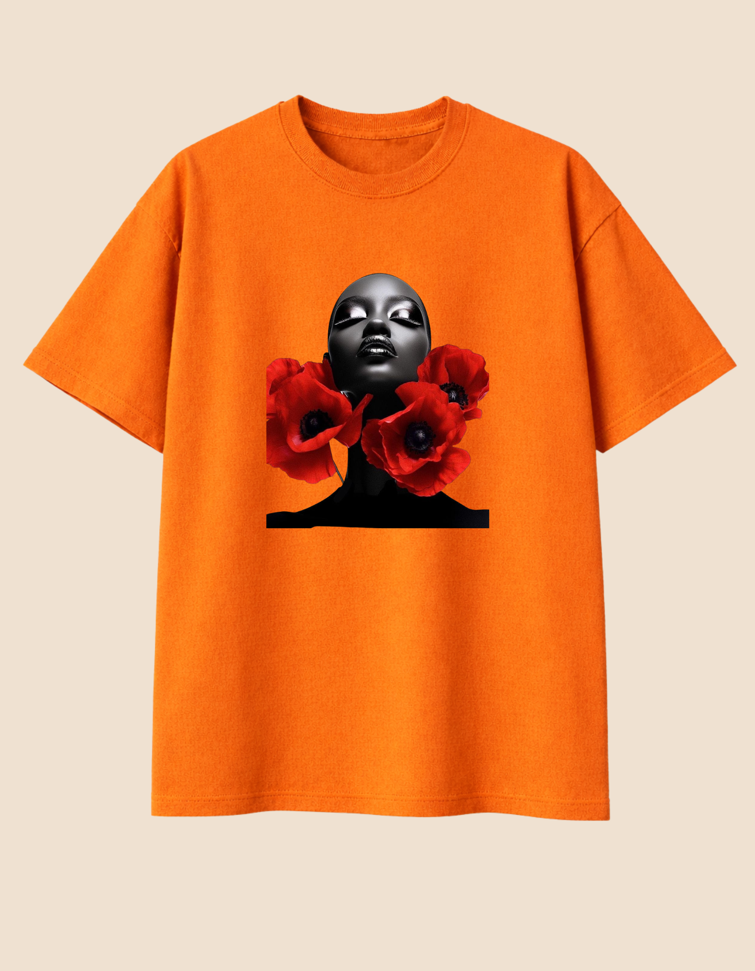 Camiseta Preta em Flor